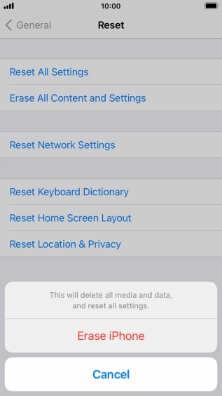 Press Erase iPhone.