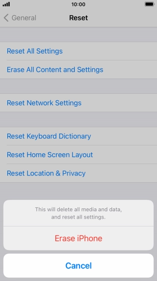Press Erase iPhone.
