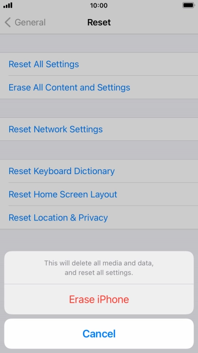 Press Erase iPhone.