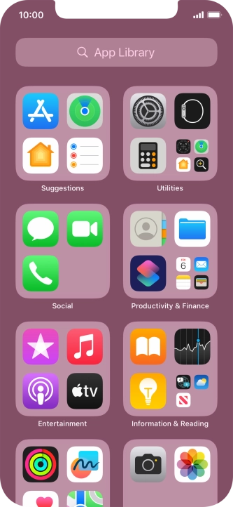 Press the required app.