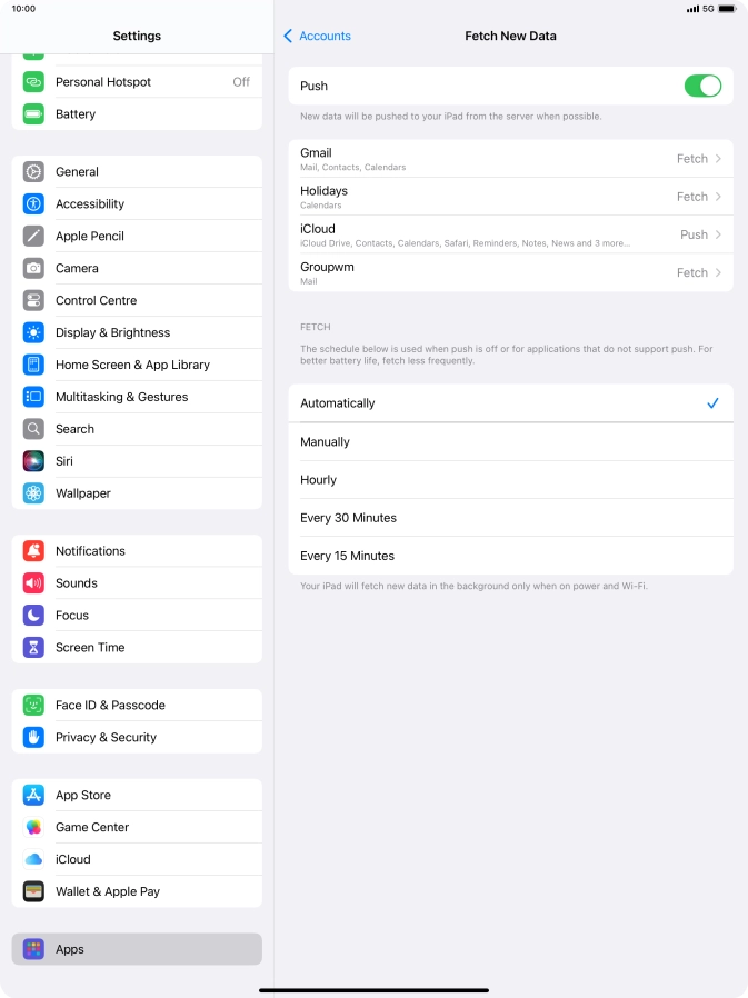 Press the indicator next to 