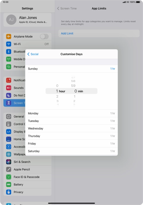 Select the required period.