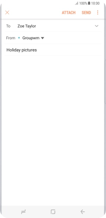 Press the text input field and write the text for your email message.