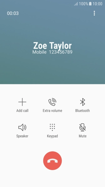 Press the end call icon.