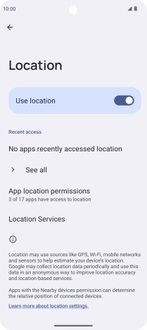 Press App location permissions.