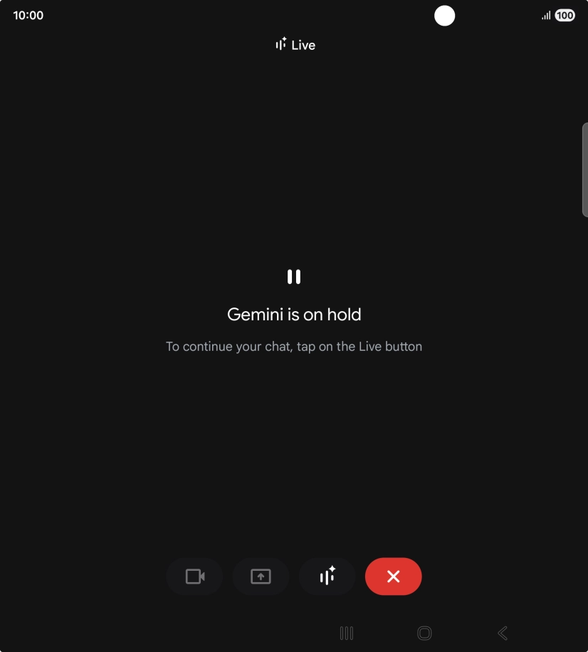 To resume the conversation, press the resume icon.