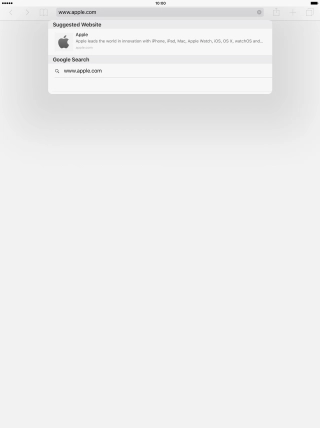 Key in the address of the required web page and press the required web page.