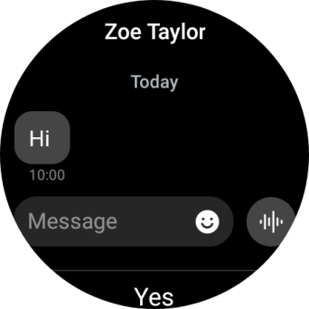 Press the record message icon and follow the instructions on the screen to record and send the required reply.