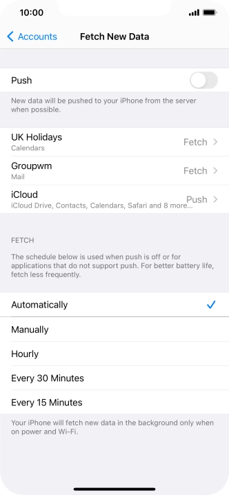 If you turn off the function, press the required setting.