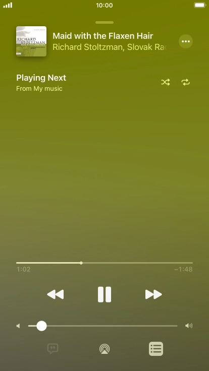 Press the shuffle icon to turn the function on or off.