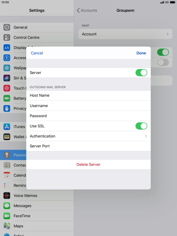 Press the indicator next to 