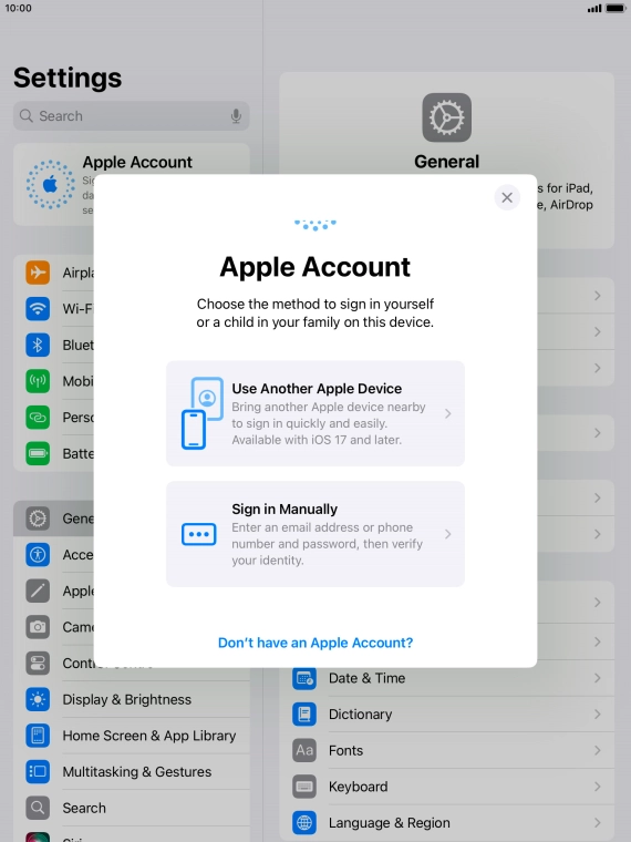 Press Sign in Manually.