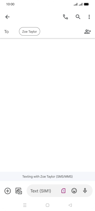 Press the text input field and write the text for your picture message.