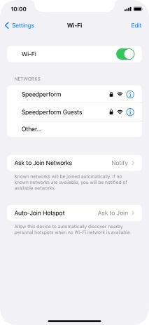 Press the required Wi-Fi network and key in the password for the Wi-Fi network.
