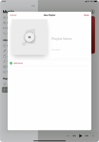 Press the text input field and key in a name for the playlist.