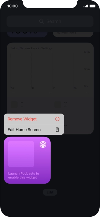Press Remove Widget.