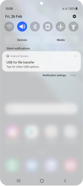 Press Tap for other USB options..