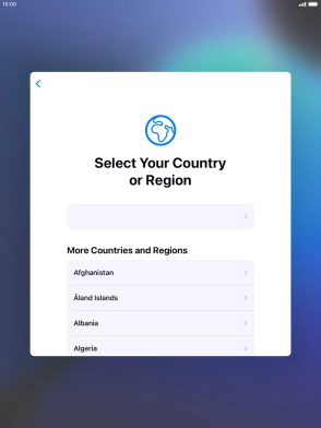 Press the required country or area.