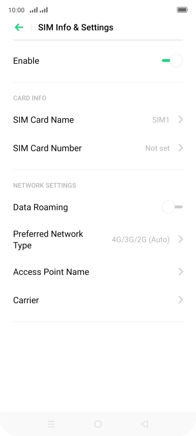 Press Preferred Network Type.