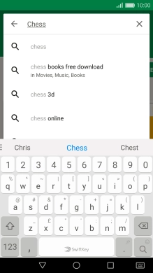 Key in the name or subject of the required app and press the search icon.