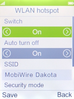 Select On to turn on the function.