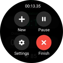 Press Finish to end an activity.