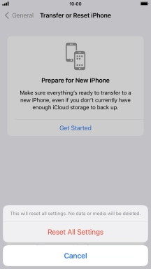 Press Reset All Settings.