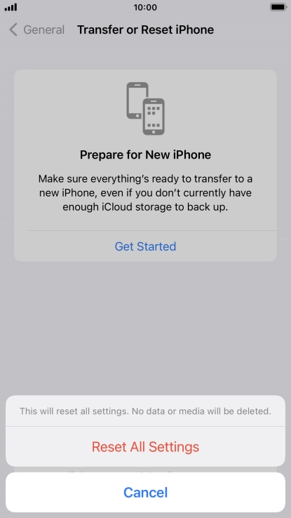 Press Reset All Settings.