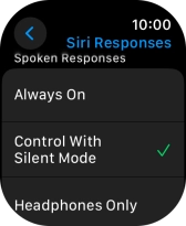 Press the required setting.