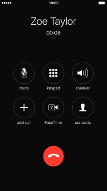 Press the end call icon to end the call.