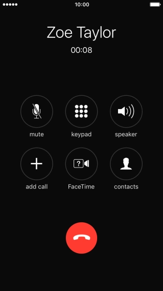 Press the end call icon to end the call.