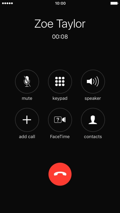 Press the end call icon to end the call.