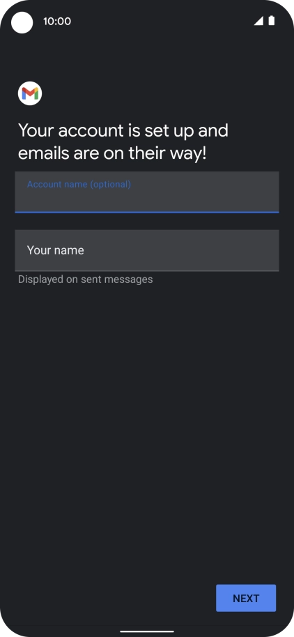 Press Your name and key in the required sender name.