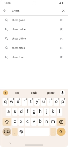 Key in the name or subject of the required app and press the search icon.