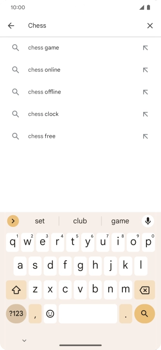 Key in the name or subject of the required app and press the search icon.