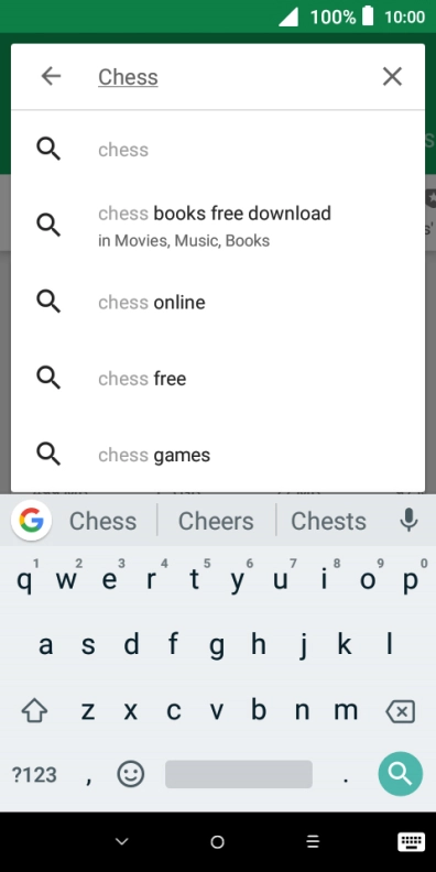 Key in the name or subject of the required app and press the search icon.