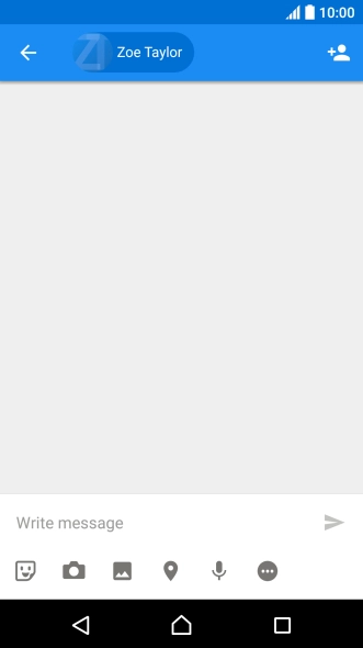 Press the text input field and write the text for your text message.