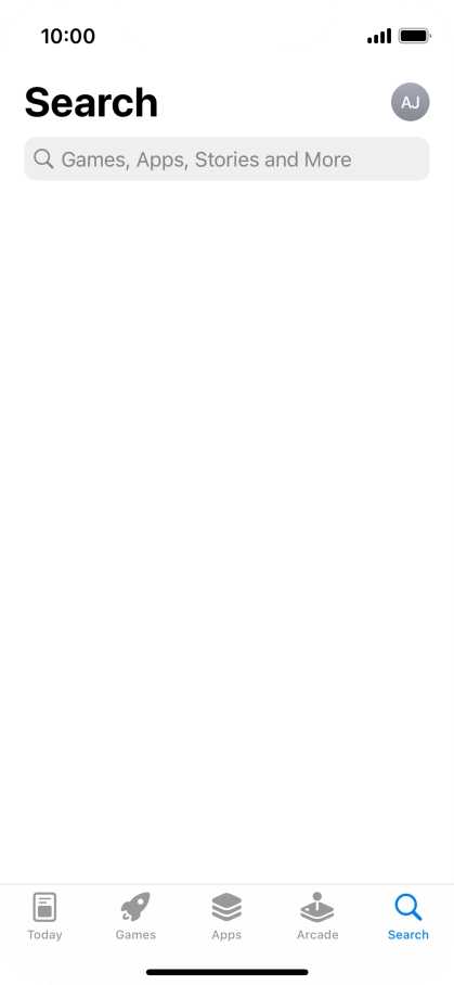 Press the search field and key in the name or subject of the required app.