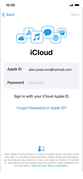 Press the field next to 