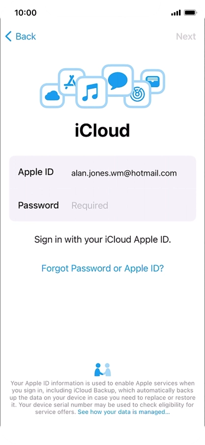Press the field next to 