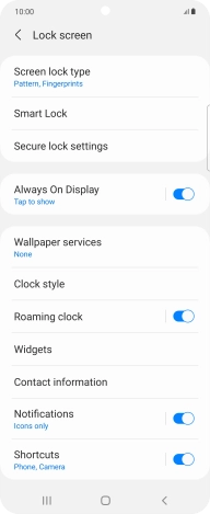 Press Screen lock type and key in the additional phone lock code you created earlier.