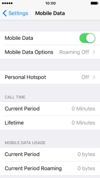 Press Mobile Data Options.