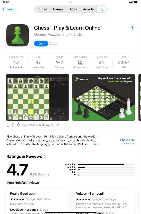 Press Get and follow the instructions on the screen to install the app.