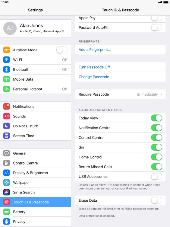 Press the indicator next to 