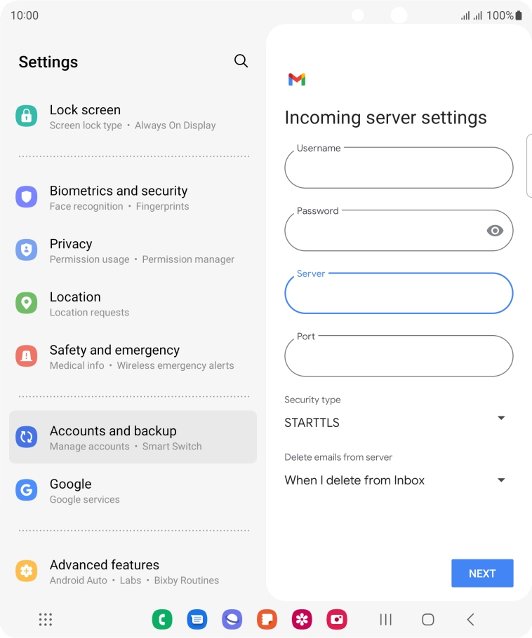 Press the field below 