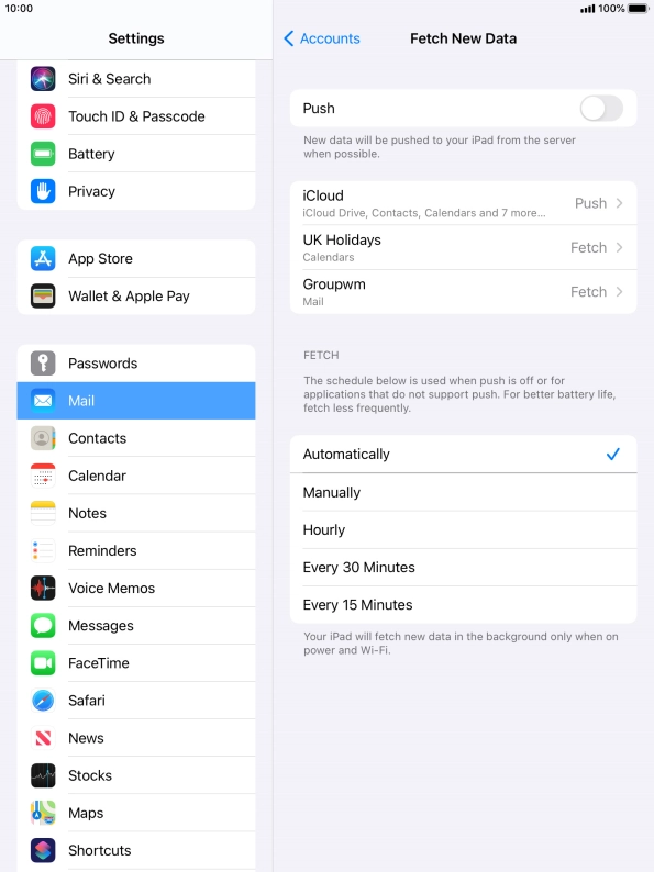 If you turn off the function, press the required setting.
