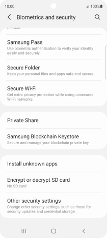 Press Other security settings.