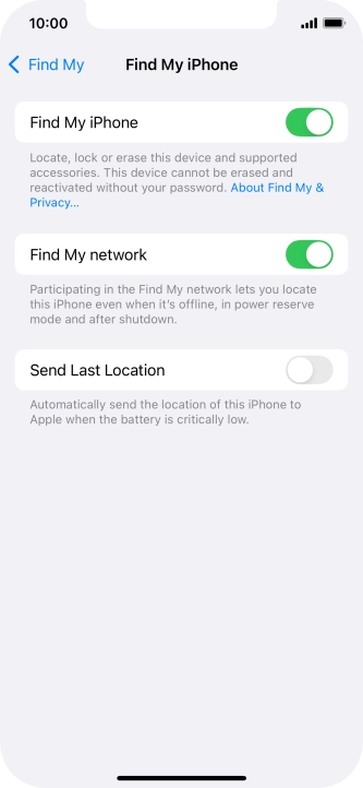 Press the indicator next to 