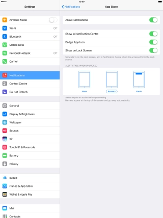 Press the indicator next to 