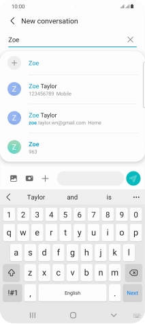 Press the required contact.